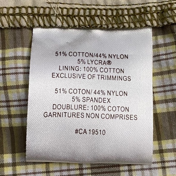 Lole Brown Yellow White Plaid Shorts Water Repellent Quick Dry Stretch 10 - Picture 5 of 16